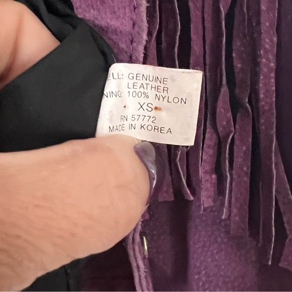 VTG Purple suede fringe jacket - Picture 4 of 13